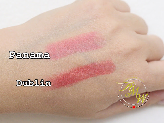 a swatch photo of Makeup World Lipsticks Review in shades Cairo, Havana, Panama and Dublin.