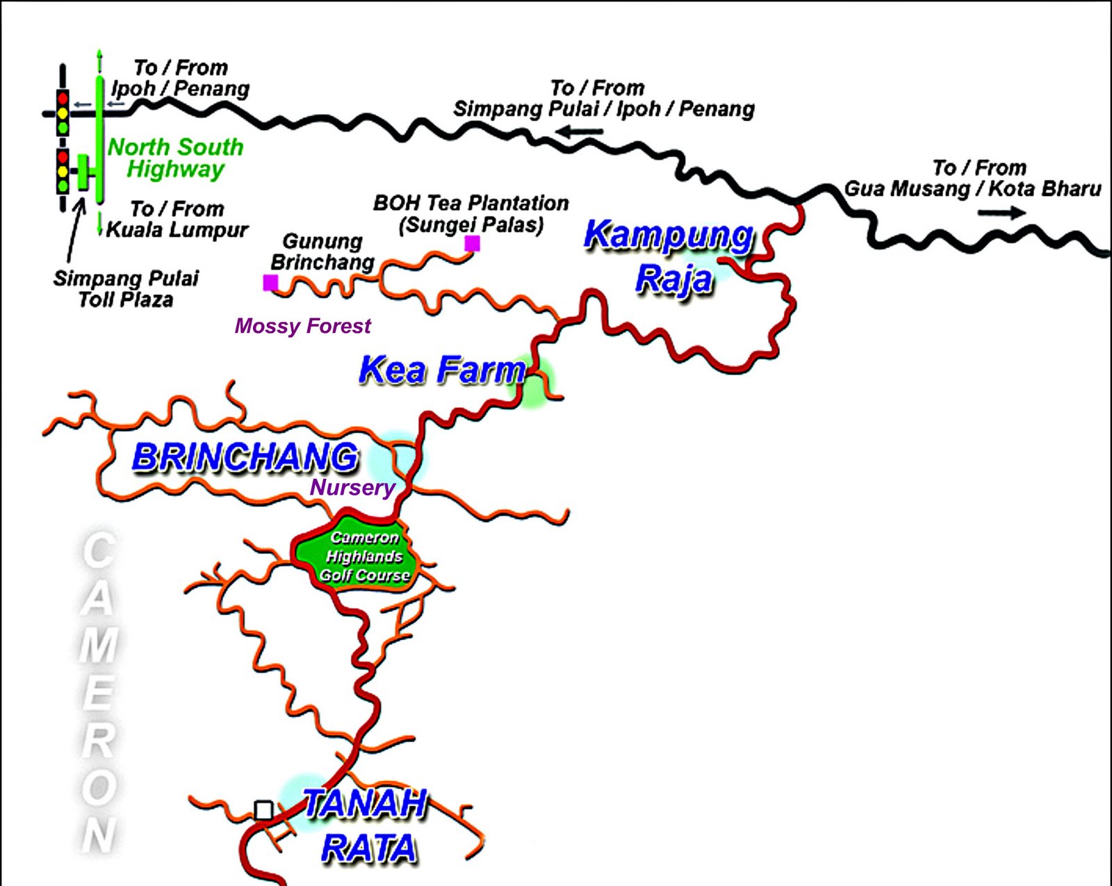 Cameron Highlands Map  