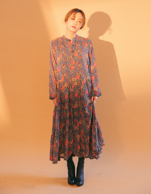 [Stylenanda] Vintage Floral Tiered Dress | KSTYLICK - Latest Korean ...