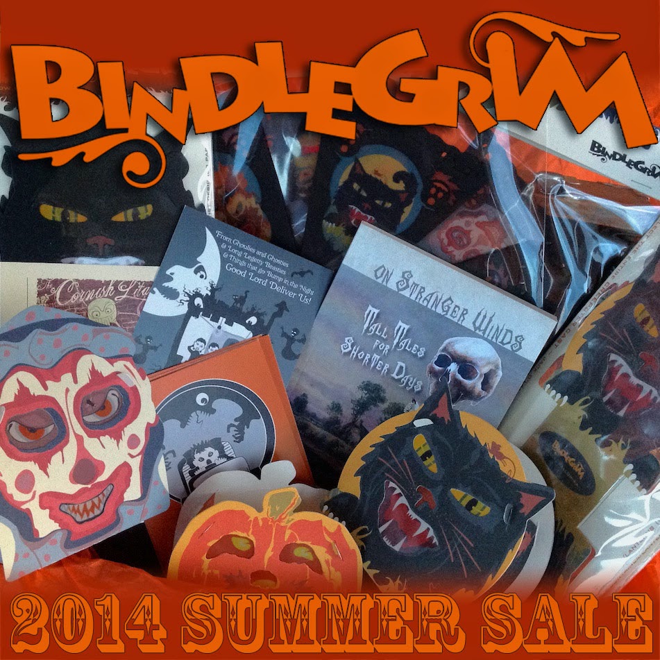 Spooky holiday creations - gift boxes, lanterns, books, postcards - by artist Bindlegrim 2014 summer sale