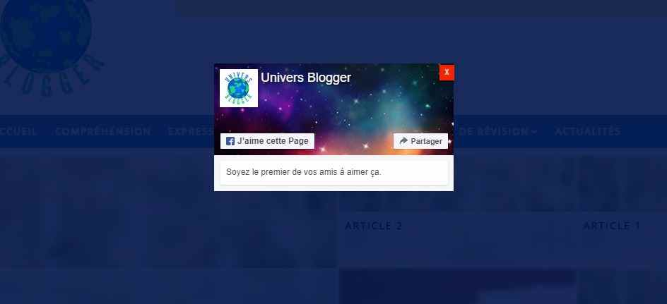 Gadget page de fans Facebook Likebox dans Blogger