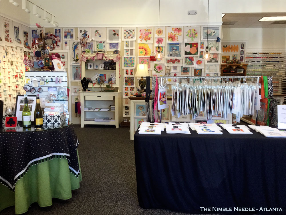 Needlepoint Study Hall Robin teaches at The Nimble NeedleAtlanta Oct 2017