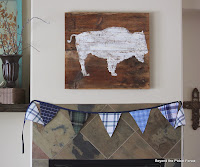 bison art reclaimed wood http://bec4-beyondthepicketfence.blogspot.com/