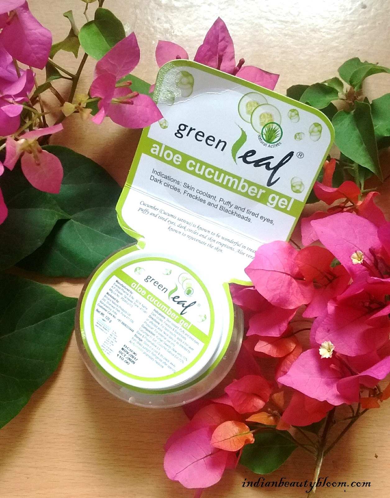 Indian Beauty Bloom Brihans Natural Green Leaf Aloe Cucumber Gel Review