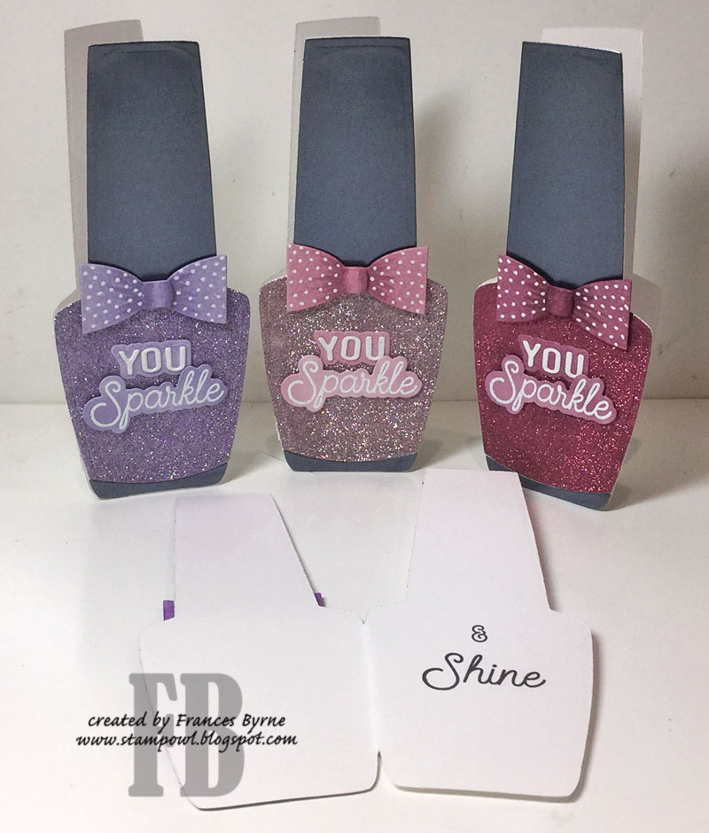 StampOwl's Studio You Sparkle Nail Polish Shaped Cards