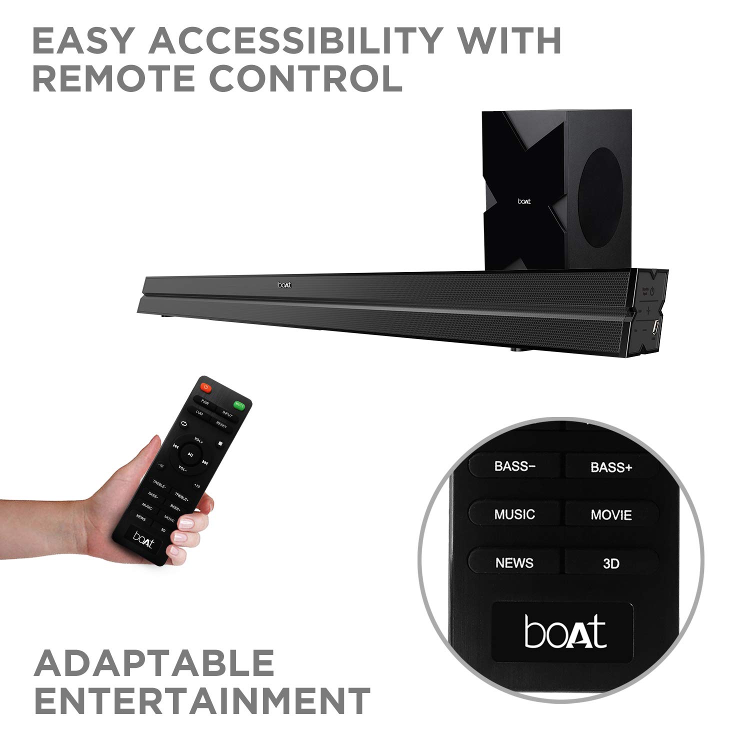 boAt Aavante Bar 1500 2.1 Channel Home Theatre Soundbar with 120W boAt