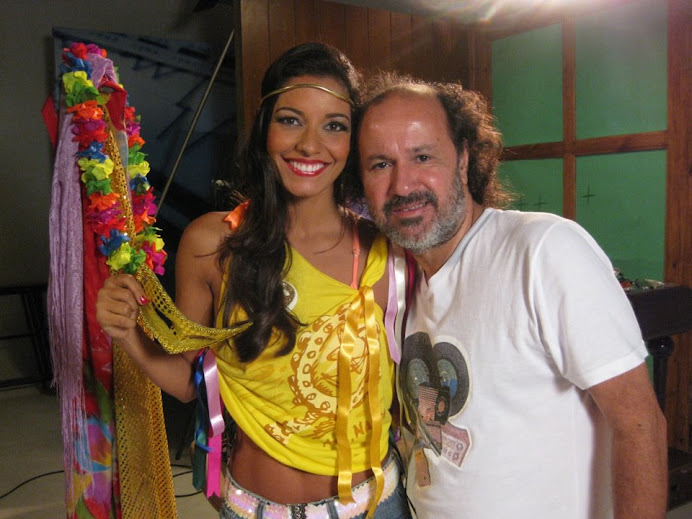Luciana Fernandes gravando com o diretor Jorge Felipe