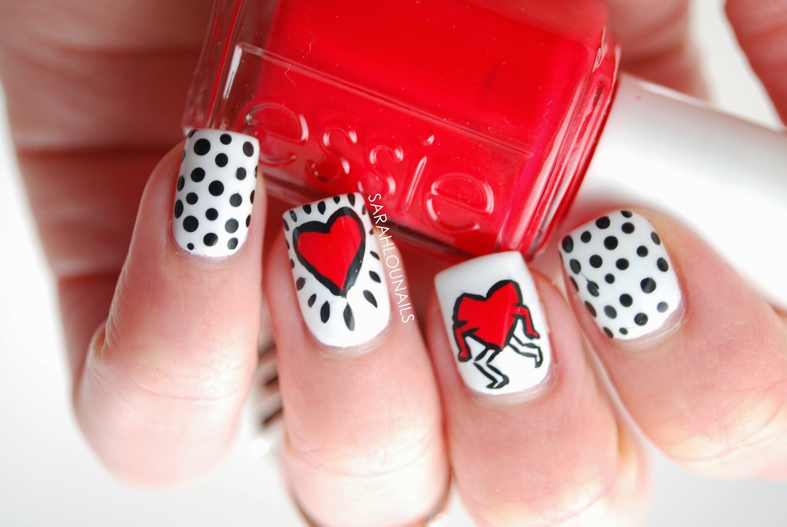 Sarah Lou Nails: Keith Haring Nails for Valentine's Day!