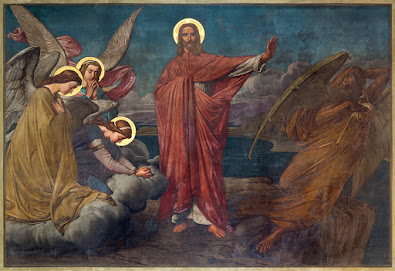 The temptation of Jesus is depicted in this 19th-century fresco. Renata Sedmakova