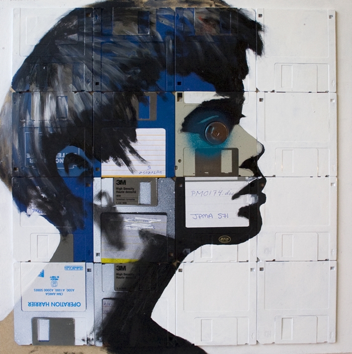 Nick Gentry 1980 | Floppy disk abstract paintings