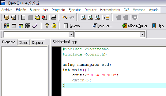 Programa Hola Mundo En Dev C++
