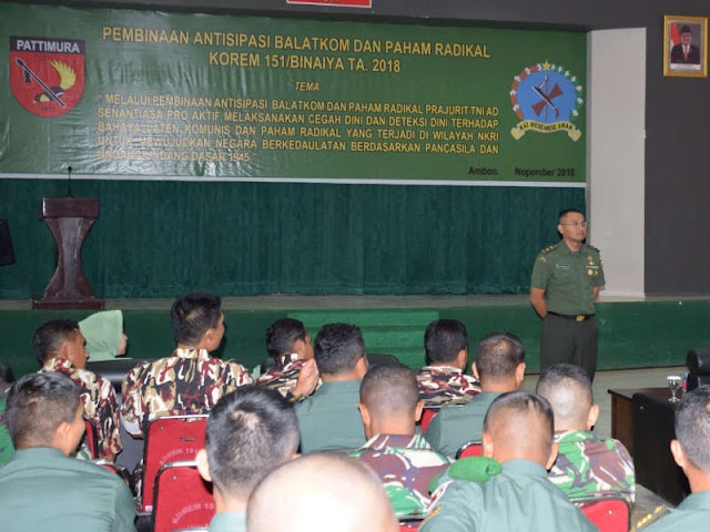 Korem Binaiya Gelar Sosialisasi Antisipasi Balatkom dan Paham Radikal Korem Binaiya Gelar Sosialisasi Antisipasi Balatkom dan Paham Radikal