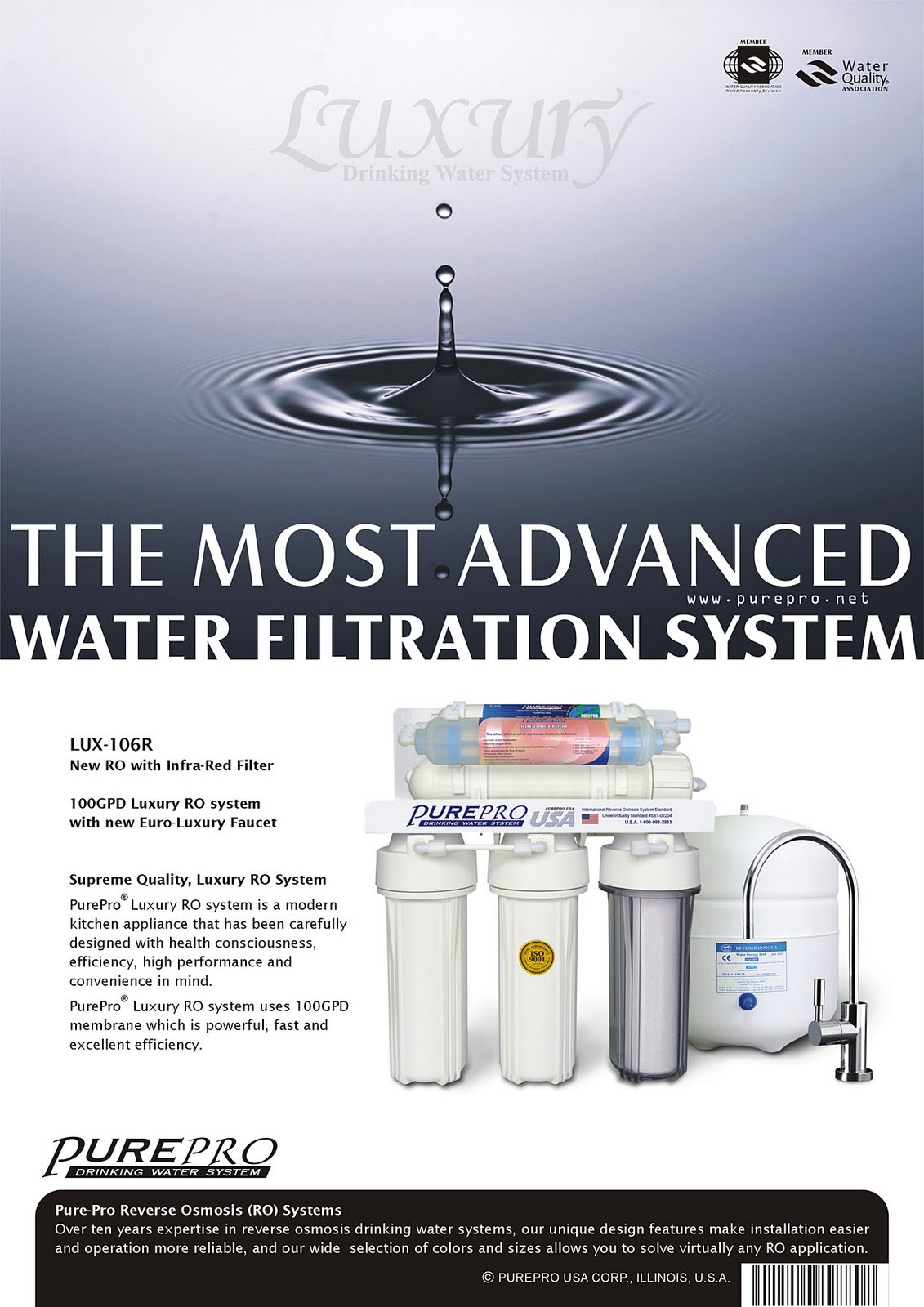 PurePro® LUX-106R Reverse Osmosis Water Filtration System