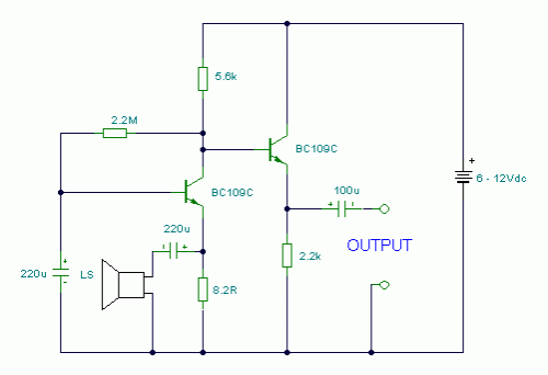 Speaker Microphone Circuit - The Circuit