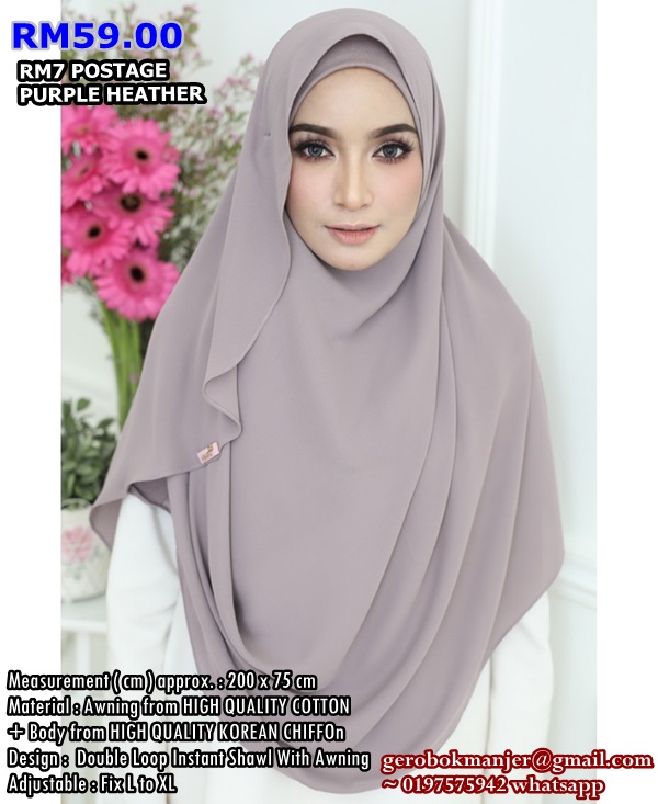 INSTANT SHAWL CHIFFON 2 LOOP ROSSY FLARE WITH AWNING