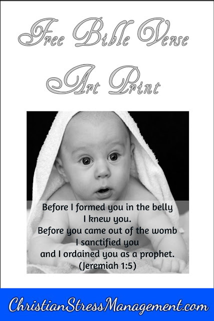 Before I formed you in the belly I knew you. Before you came out of the womb I sanctified you and I ordained you as a prophet (Jeremiah 1:5) Bible verse art print.