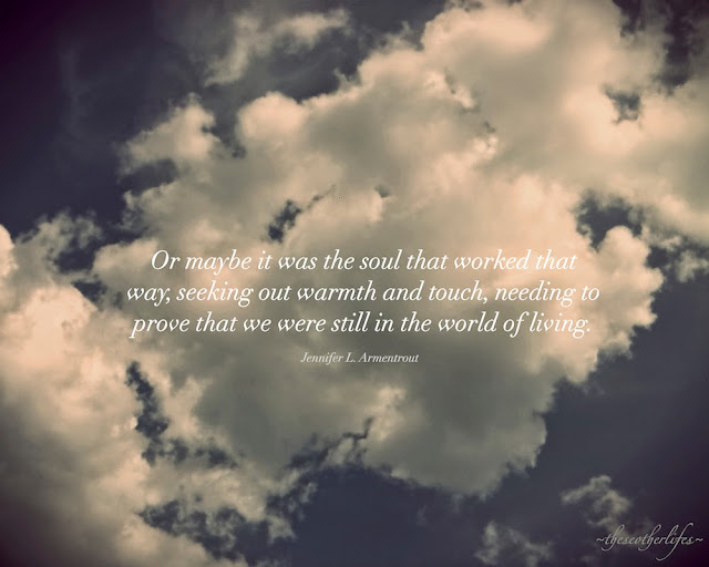 Or maybe it was the soul that worked that way, seeking out warmth and touch, needing to prove that we were still in the world of living. - Jennifer L. Armentrout
