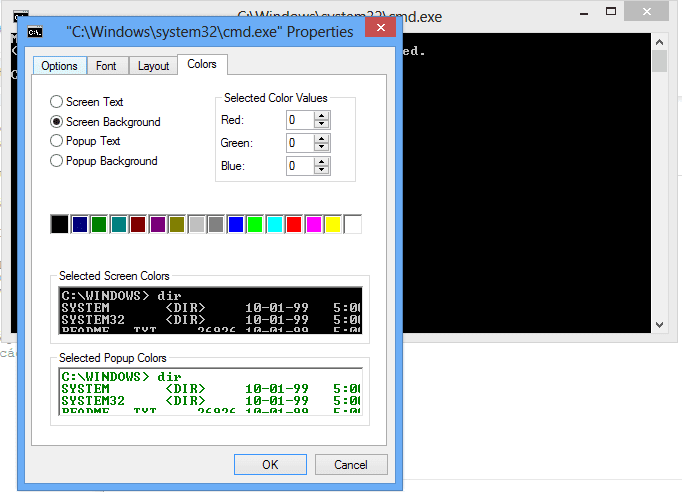 Thay đổi màu nền trong Windows Command Prompt