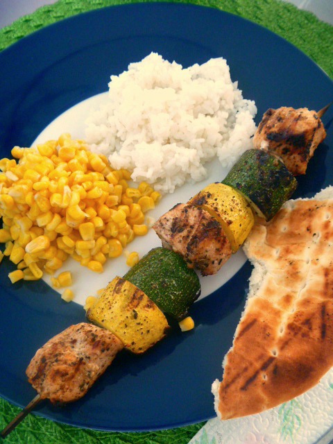 Mediterranean Chicken Kabobs are a summer treat!  Bursting with flavors your crave for the rest of the summer! - Slice of Southern