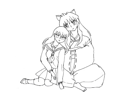 Download transmissionpress: Inuyasha and Kagome Coloring Pages Cartoon Characters