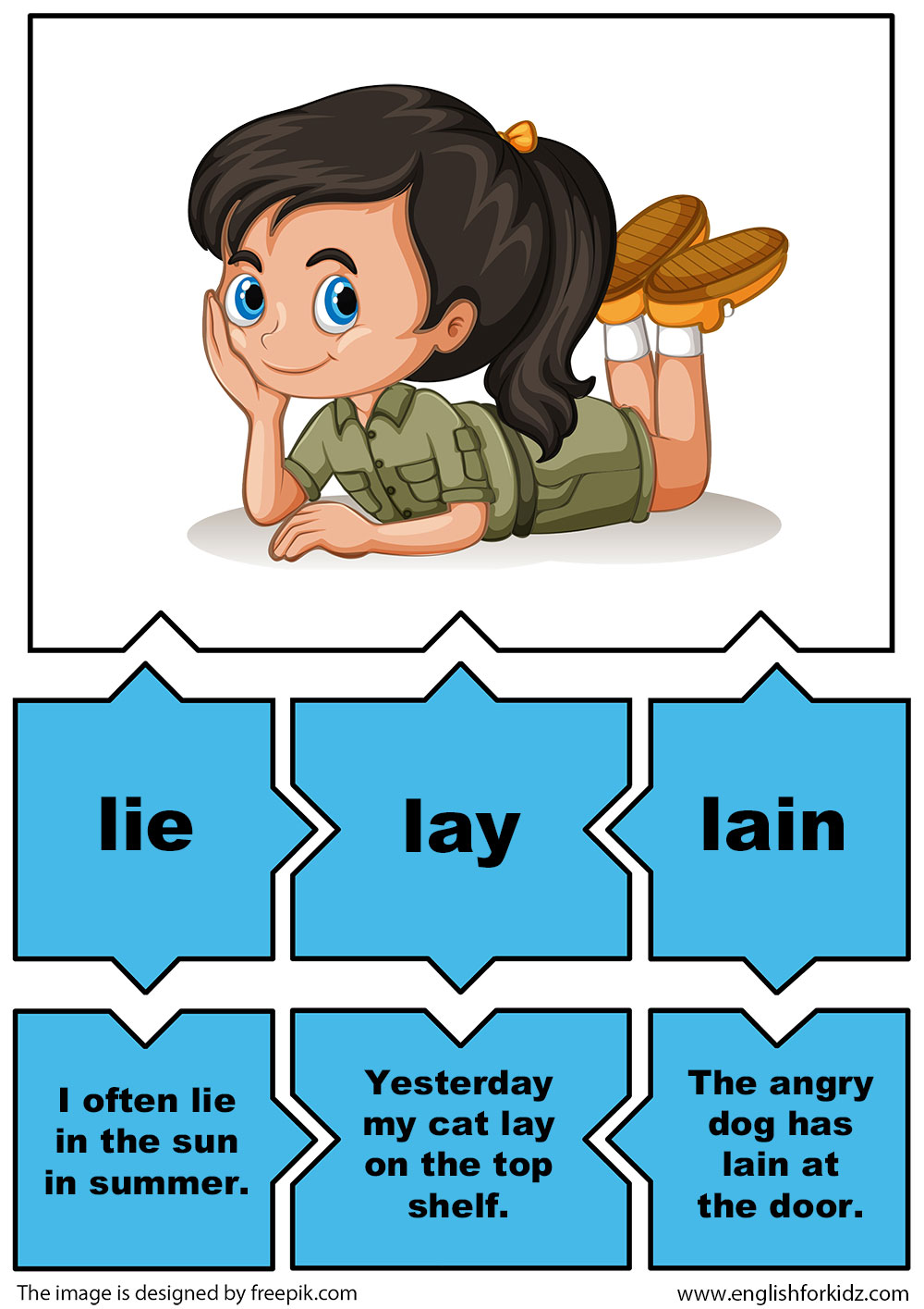 Irregular Verbs Lie Lay Worksheets