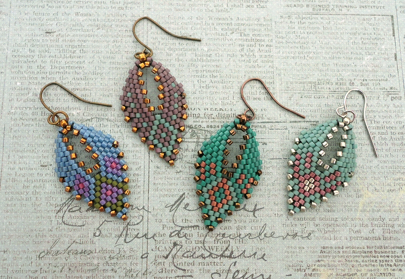 Linda's Crafty Inspirations Russian Leaf Earrings Four More Samples
