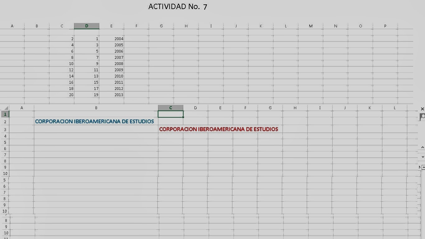informática básica Actividad 7 Excel. Insertar una hoja en blanco
