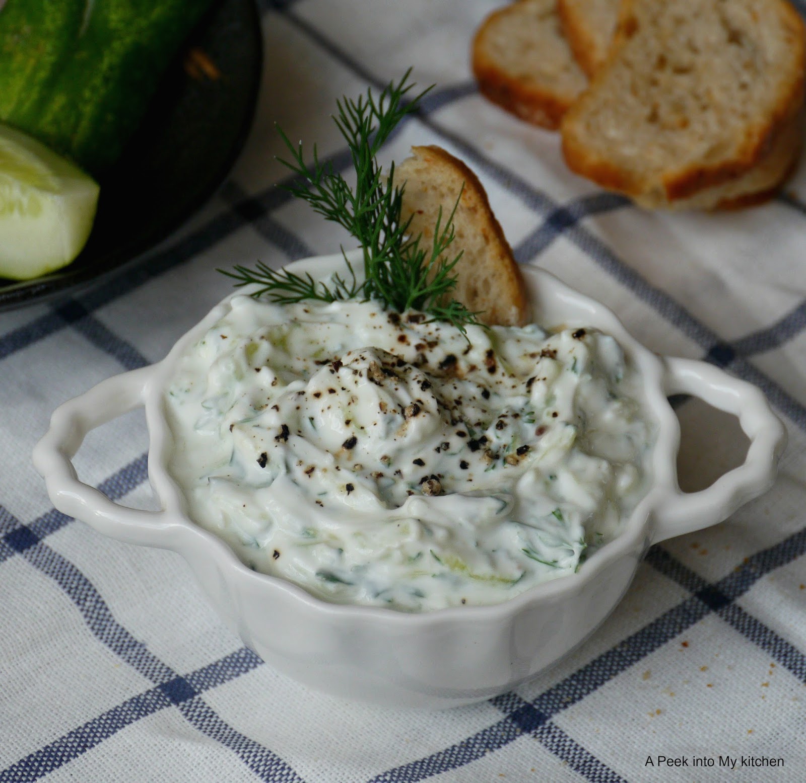 A Peek into My Kitchen: Greek Tzatziki (Greek Yogurt Dip) ~ Day 101