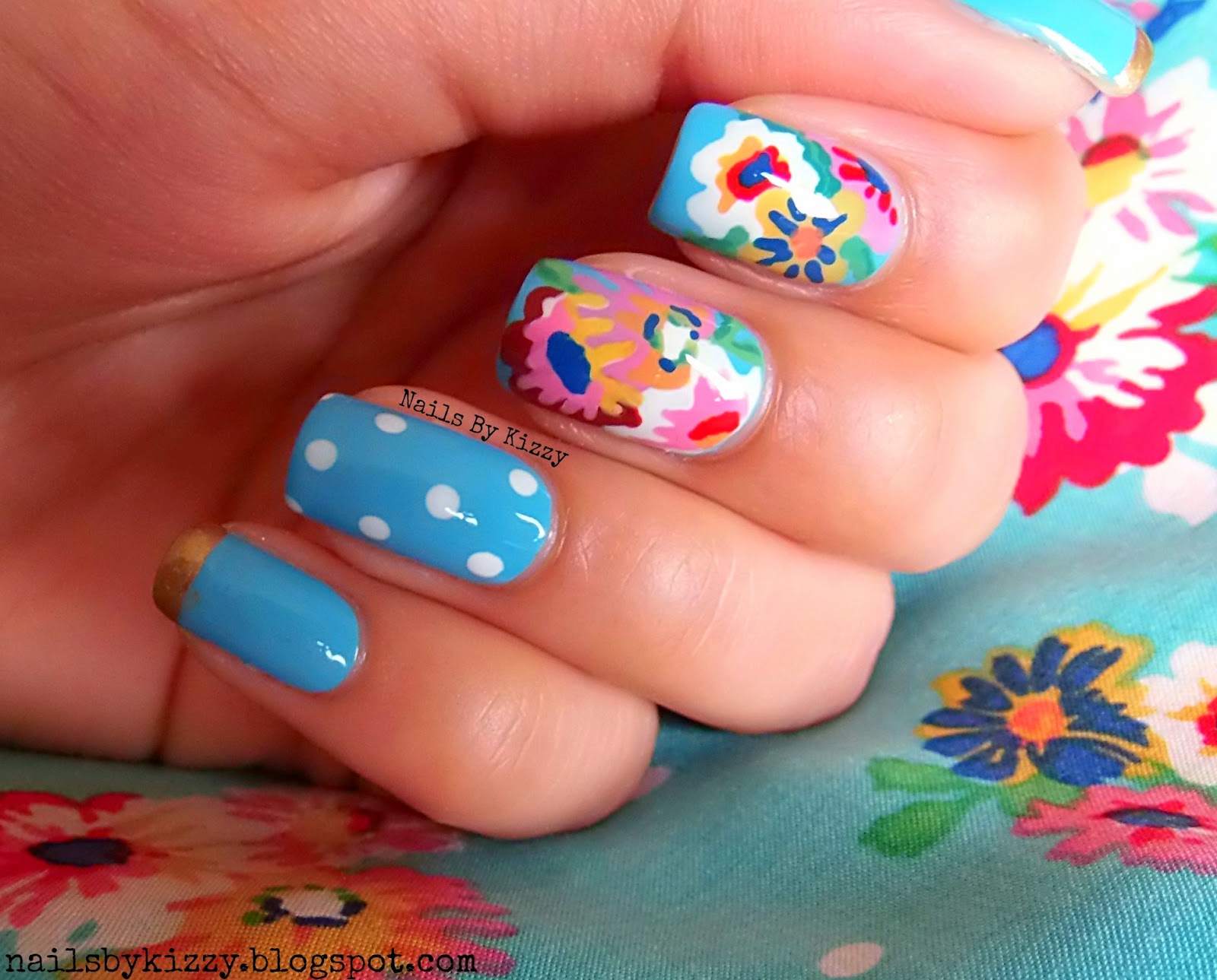 Nails By Kizzy: Florals - match OOTD #NailartMar Challenge