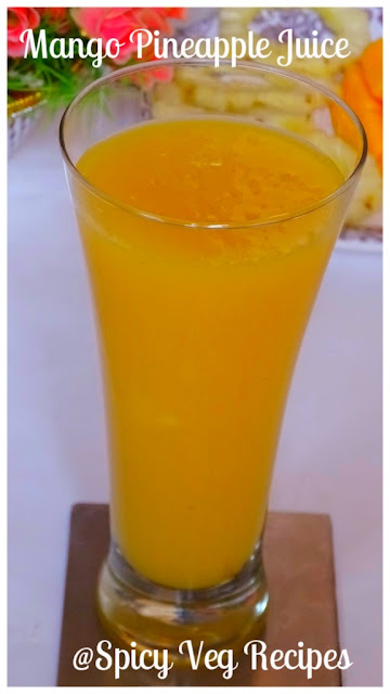 beverages and drinks, Fusion, Vrat Recipes, Mango recipes, Pineapple Recipes, Summer Recipes, Mango Pineapple Juice, Mango Pineapple Juice Recipe, How to make Mango Pineapple Juice