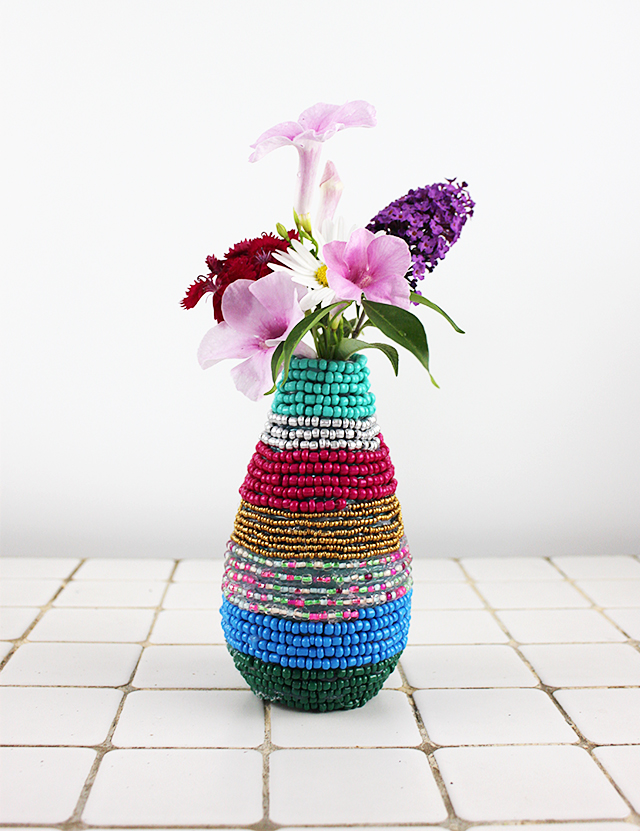 creating with jules: beaded bottle