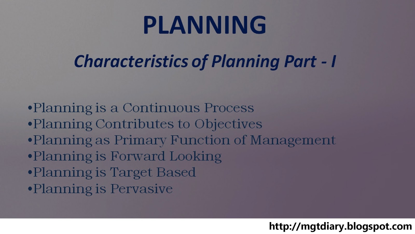 13 Features/Characteristics of Planning - BokasTutor