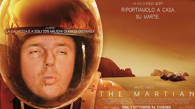 fotomontaggi satirici di politici- Matteo Renzi- The Martian