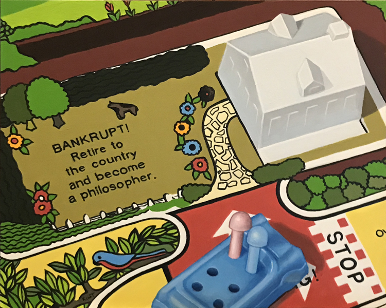 Acrylic Painting Of The Bankrupt Area On Life Board Game Acrylic Painting Of The Bankrupt Area On Life Board Game
