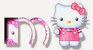 Alfabeto de Hello Kitty en diferentes posturas M. 