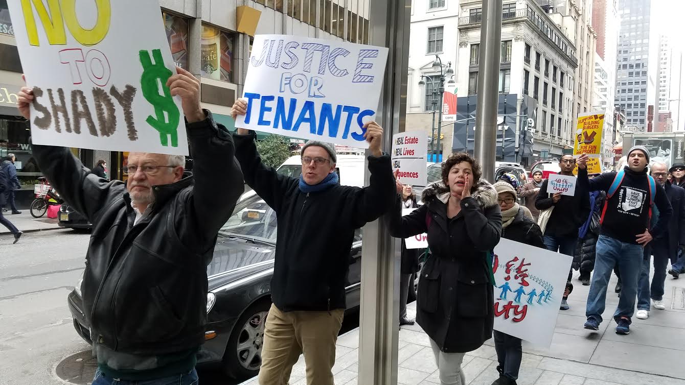 EV Grieve Raphael Toledano tenants take to Midtown streets to speak