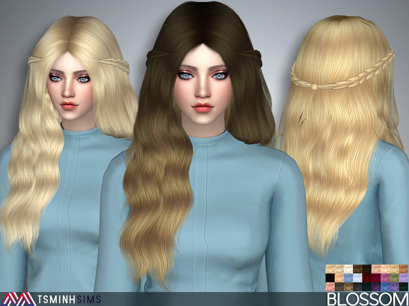 Sims 4 Ccs The Best Blossom Hair 37 Set By Tsminhsims