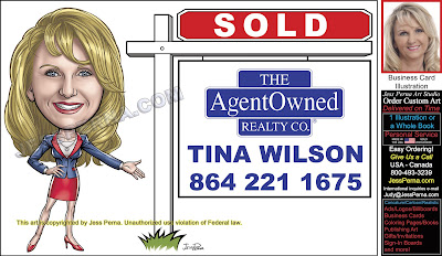 Agent Owned Realty Business Card Caricature Ad