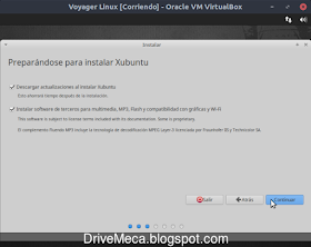 Activamos la descarga de actualizaciones y drivers en Voyager Linux