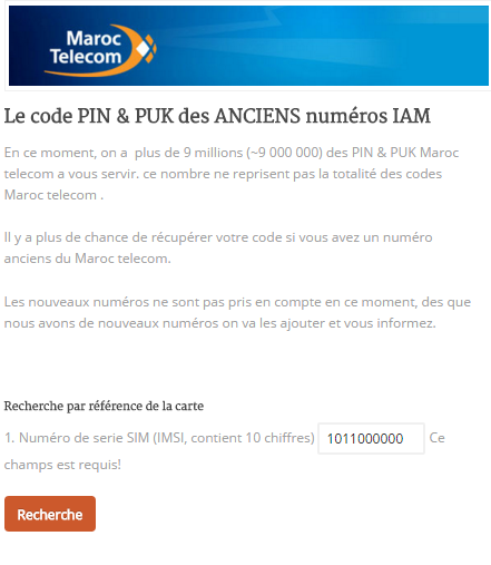 gsm puk maroc telecom gratuit