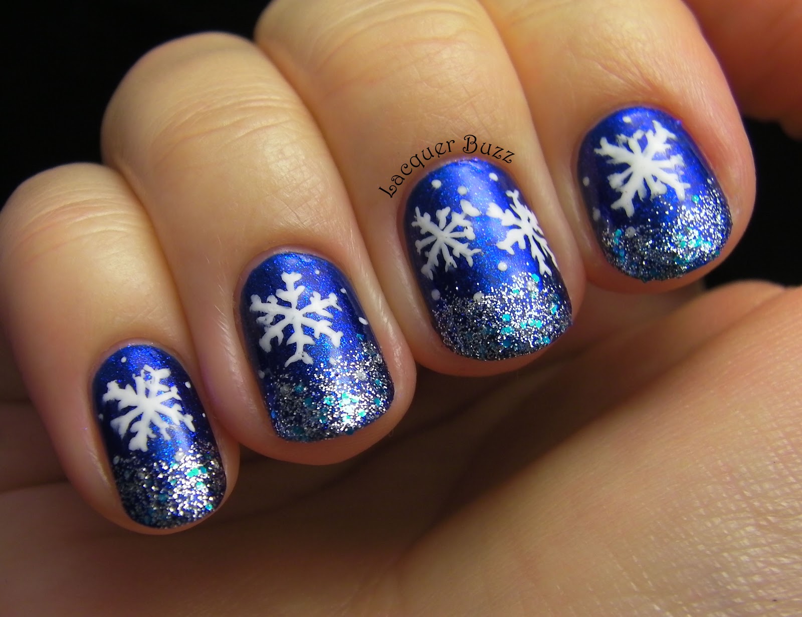 Lacquer Buzz: Monday Blues: Blue Year's Snowflakes