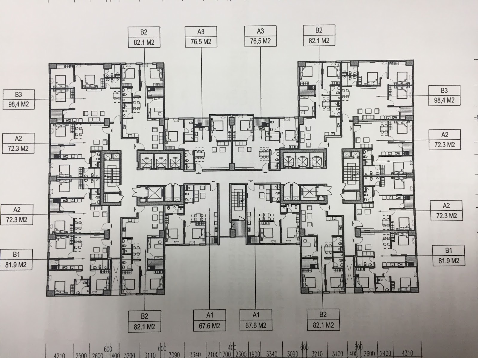 Mặt bằng tầng điển hình tòa CT1 – CT3 dự án Udic Westlake Mặt bằng tầng điển hình tòa CT1 – CT3 dự án Udic Westlake