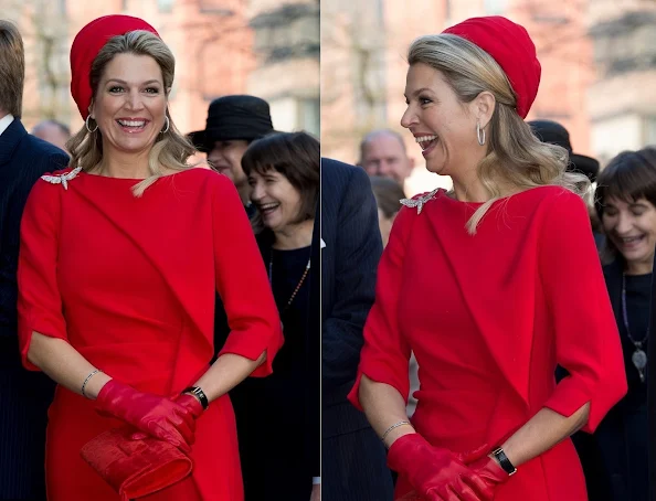 King Willem-Alexander and Queen Maxima of The Netherlands visits an business meeting for Dutch and German companies focussing on the maritime industry at the Fischauktionhalle and visit the city hall 