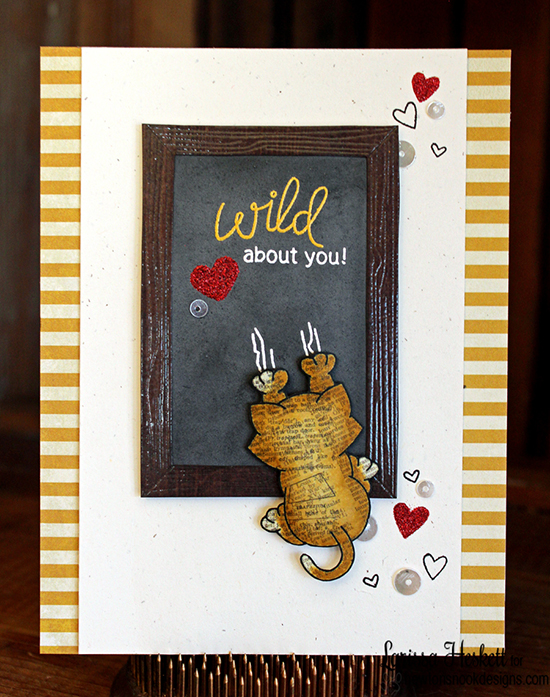 Bad Kitty Card with chalkboard by Larissa Heskett | Naughty Newton Stamp set by Newton's Nook Designs