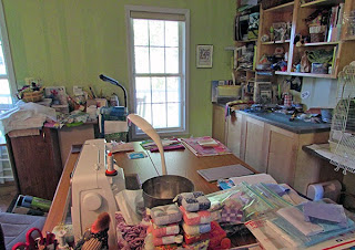 Messy sewing studio