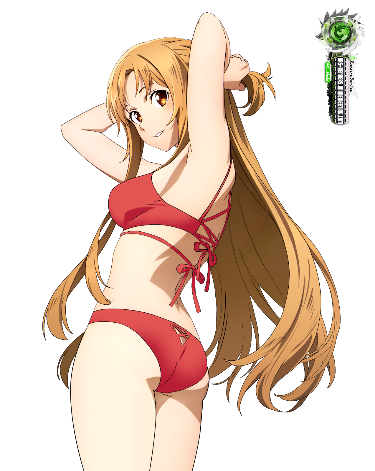 Sword Art Online:Asuna Yuuki Sexy Red Sport Bikini HD Render.