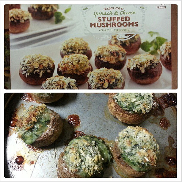 Shannon's Lightening the Load Trader Joe’s Spinach & Cheese Stuffed Mushrooms