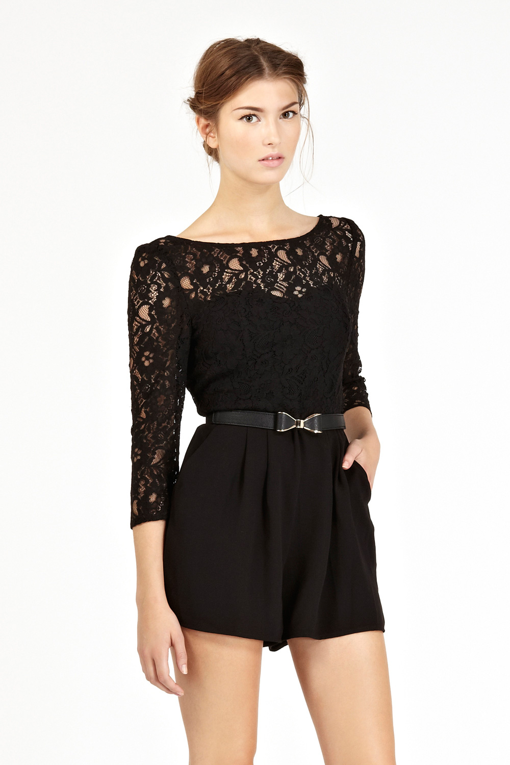 oasis black playsuit