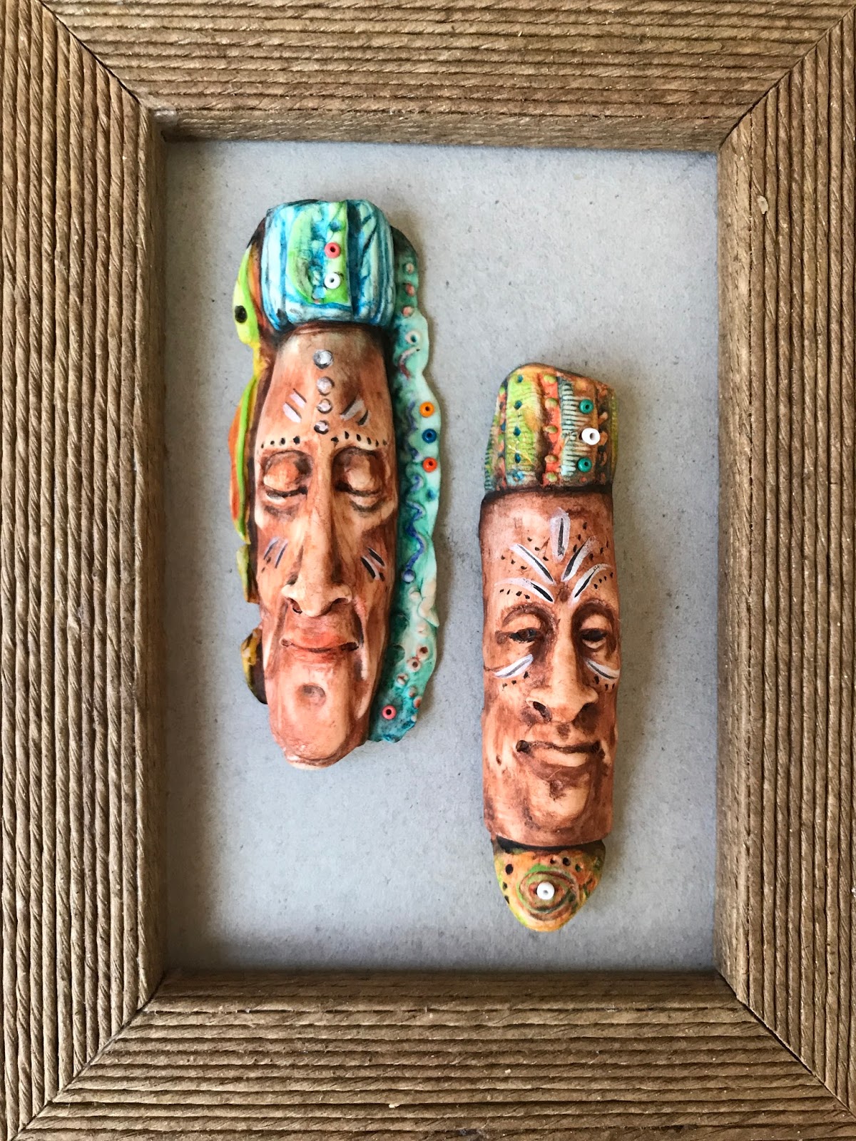 Sculpted Tribal Masks Wall Art