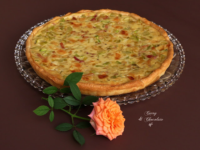 Pastel salado o quiche de calabacín, bacon y queso viejo - Zucchini and bacon quiche Pastel salado o quiche de calabacín, bacon y queso viejo - Zucchini and bacon quiche
